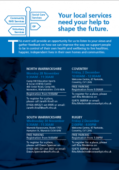 ​Help us to shape local services across Coventry & Warwickshire